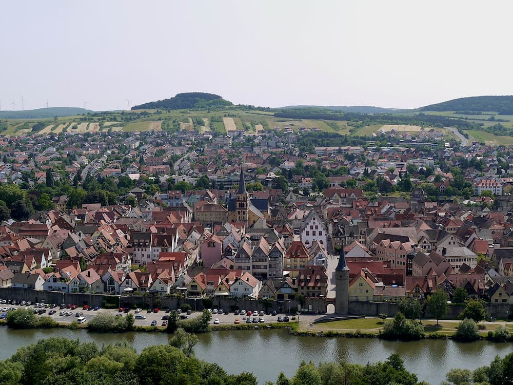 Altstadt von Karlstadt von oben